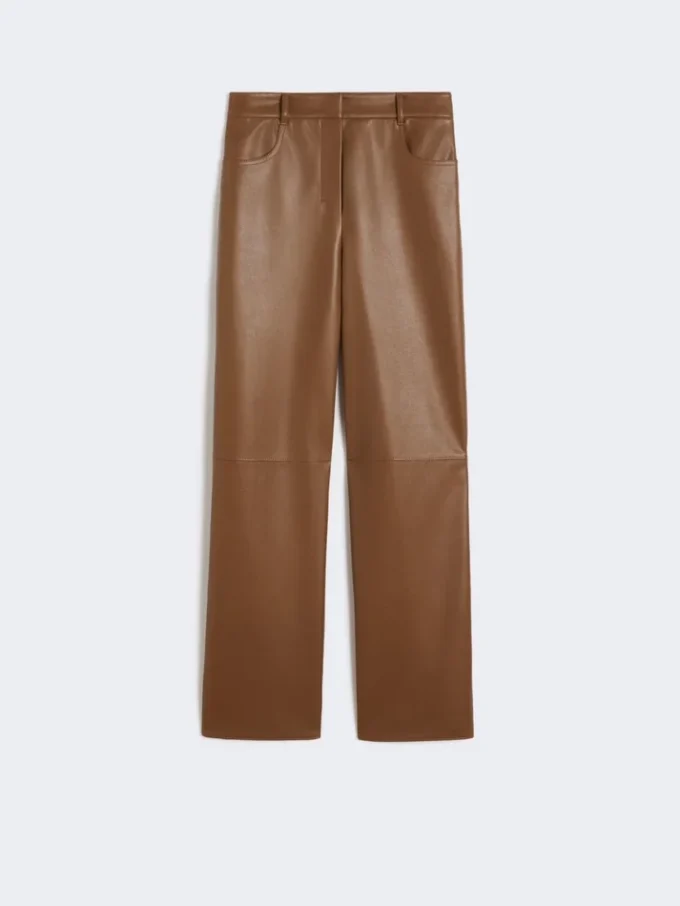 Coated fabric trousers, tobacco