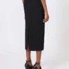 Compact crepe jersey midi skirt, black Compact crepe jersey midi skirt, black