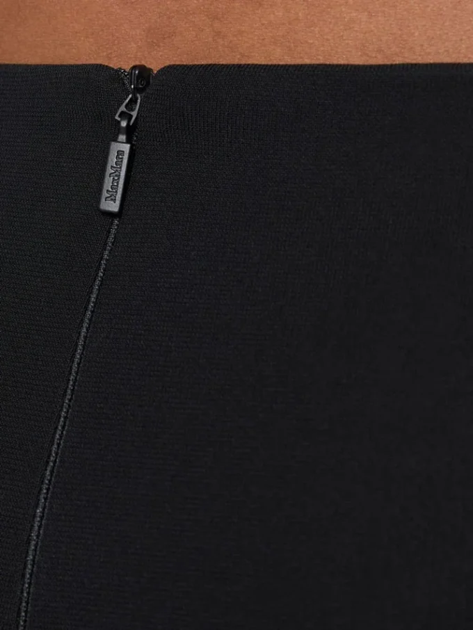 Compact crepe jersey midi skirt, black Compact crepe jersey midi skirt, black