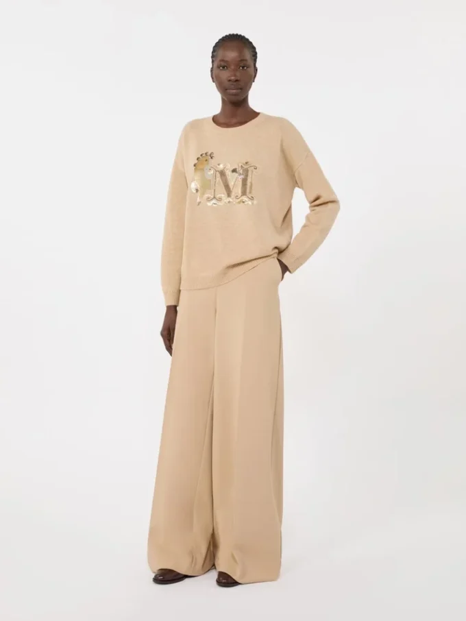 Compact jersey trousers, albino