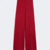 Compact jersey trousers, dark red