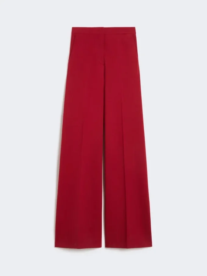 Compact jersey trousers, dark red