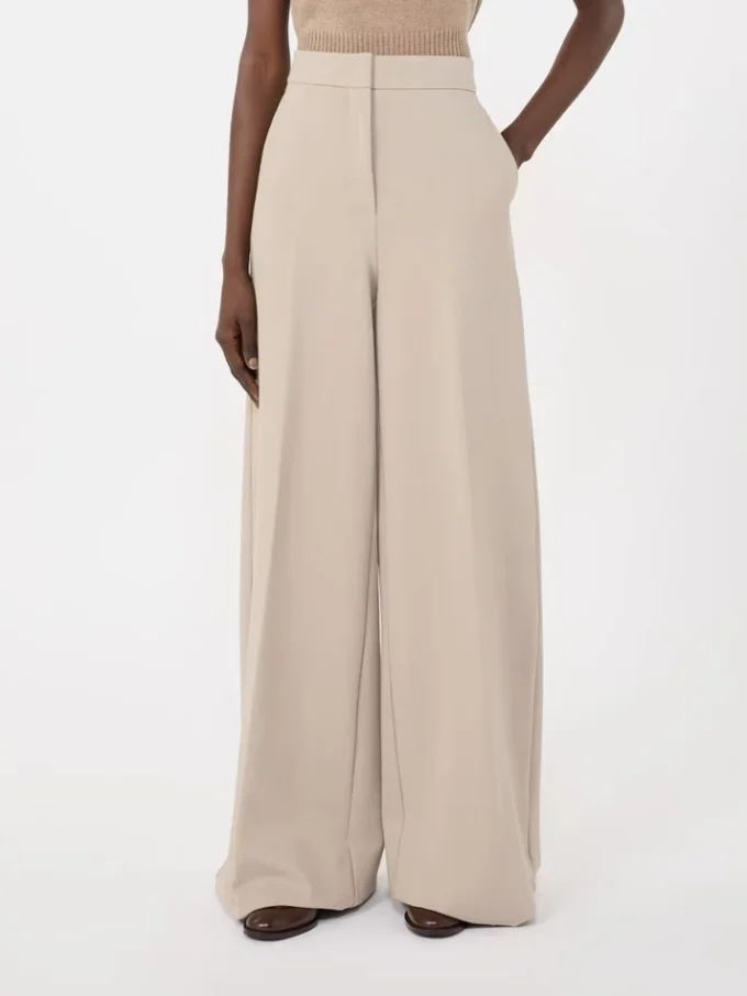 Compact jersey trousers, sand