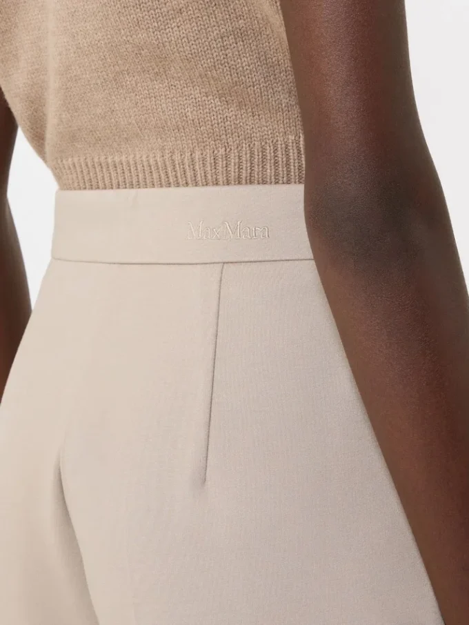 Compact jersey trousers, sand