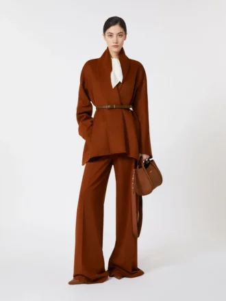 Camel robe-style jacket, terra cotta