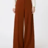 Compact jersey trousers, terra cotta