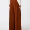 Compact jersey trousers, terra cotta