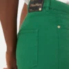Cotton and linen 5-pocket trousers, green