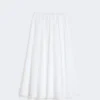 Cotton and linen canvas skirt, white