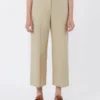 Cotton and linen canvas trousers, sand