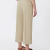 Cotton and linen canvas trousers, sand