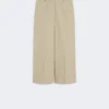 Cotton and linen canvas trousers, sand