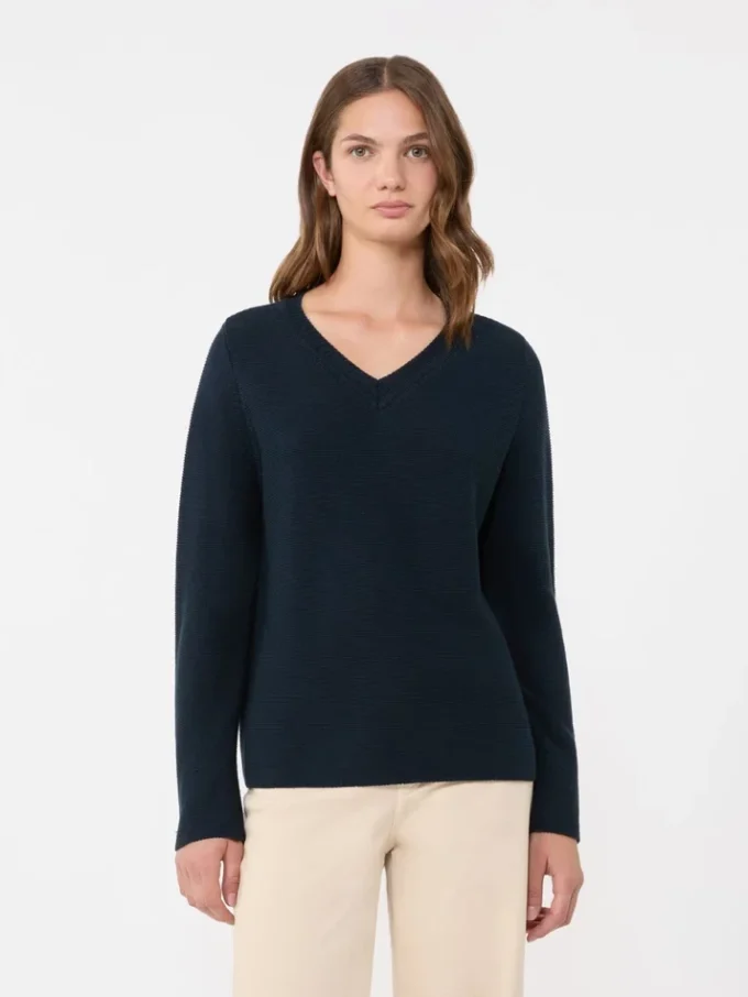 Cotton boxy sweater, navy