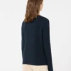 Cotton boxy sweater, navy