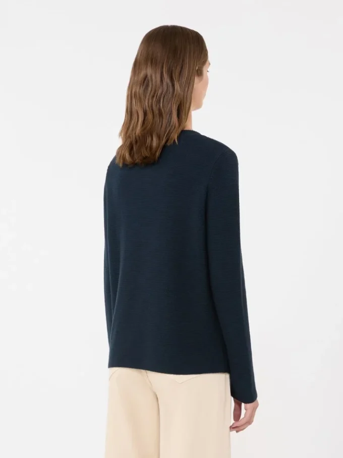 Cotton boxy sweater, navy
