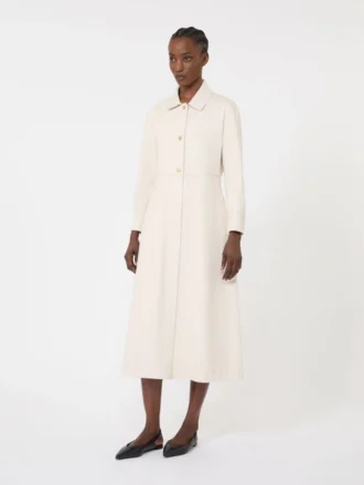 Cotton bull denim shirt dress, sand