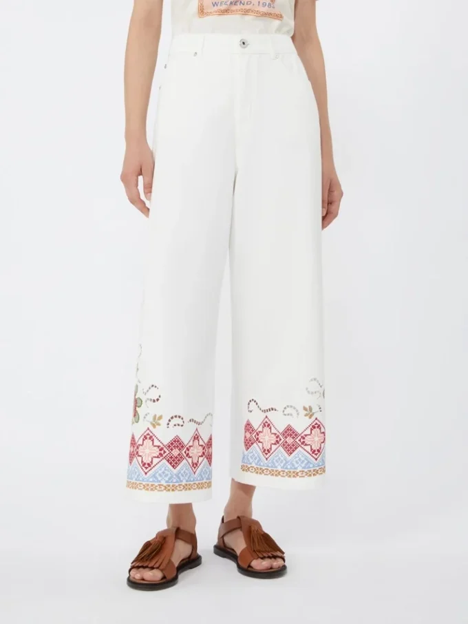 Cotton bull trousers, white