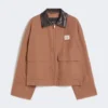 Cotton canvas jacket, tobacco