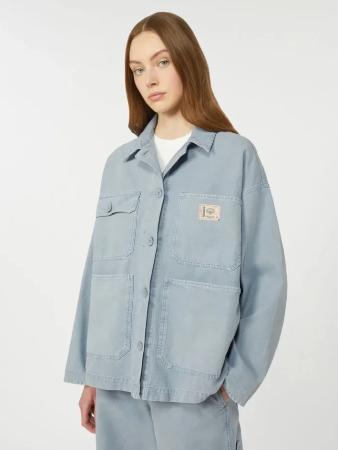 Cotton canvas workwear jacket, light blue