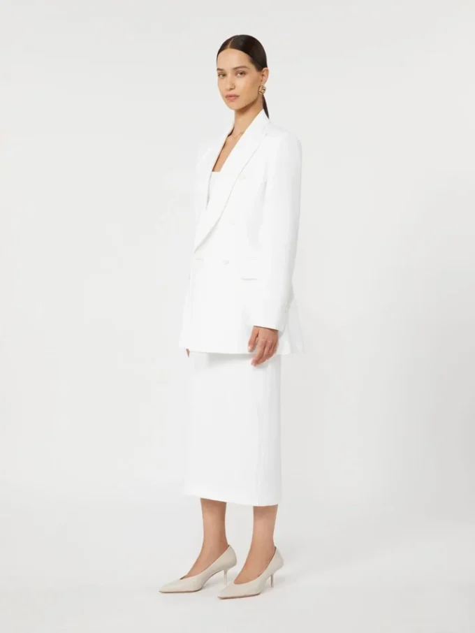 Cotton crepe canvas blazer, optical white
