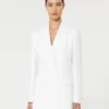 Cotton crepe canvas blazer, optical white