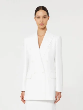 Cotton crepe canvas blazer, optical white
