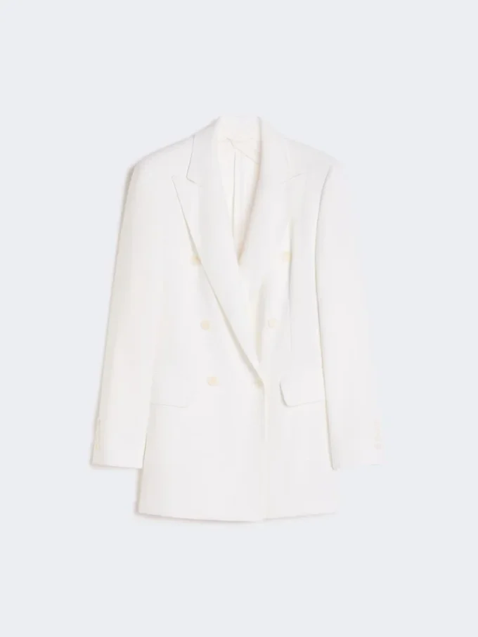 Cotton crepe canvas blazer, optical white