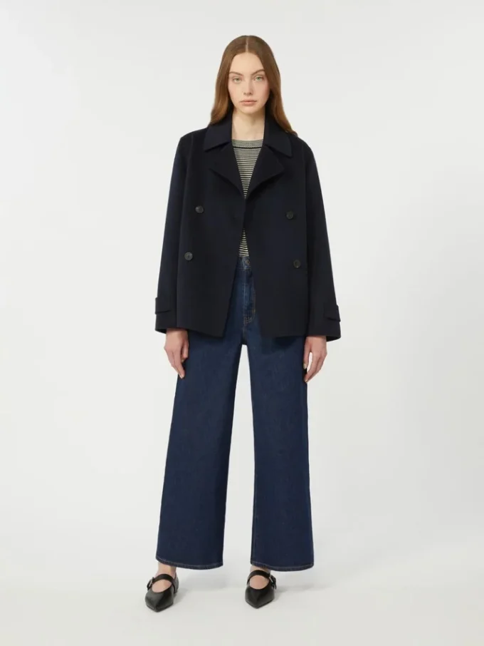 Cotton crew-neck sweater, navy