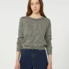 Cotton crew-neck sweater, navy