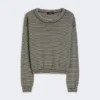 Cotton crew-neck sweater, navy