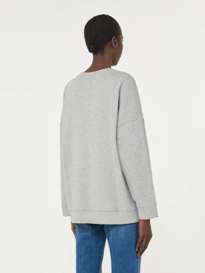 Cotton crew-neck sweatshirt, light grey