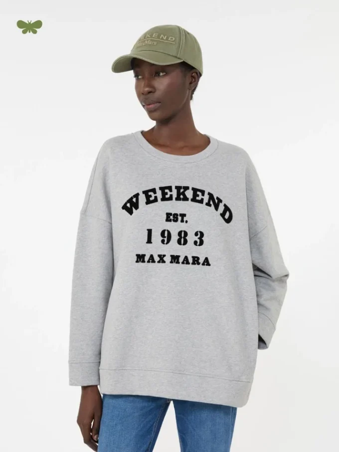 Cotton crew-neck sweatshirt, light grey
