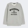 Cotton crew-neck sweatshirt, light grey