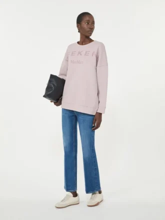 Cotton crew-neck sweatshirt, lilac