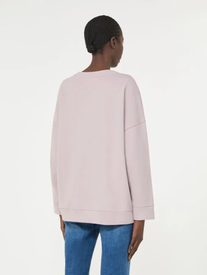 Cotton crew-neck sweatshirt, lilac
