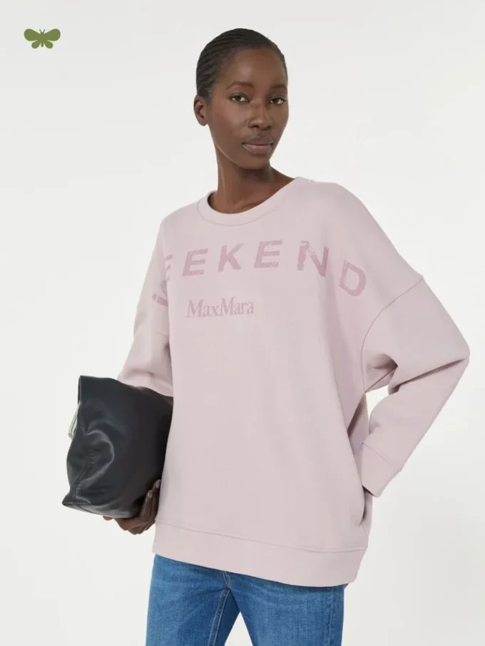 Cotton crew-neck sweatshirt, lilac
