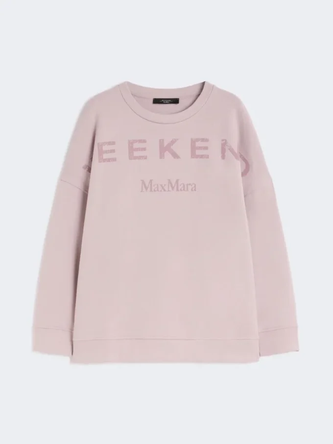 Cotton crew-neck sweatshirt, lilac