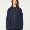 Cotton denim shirt, navy