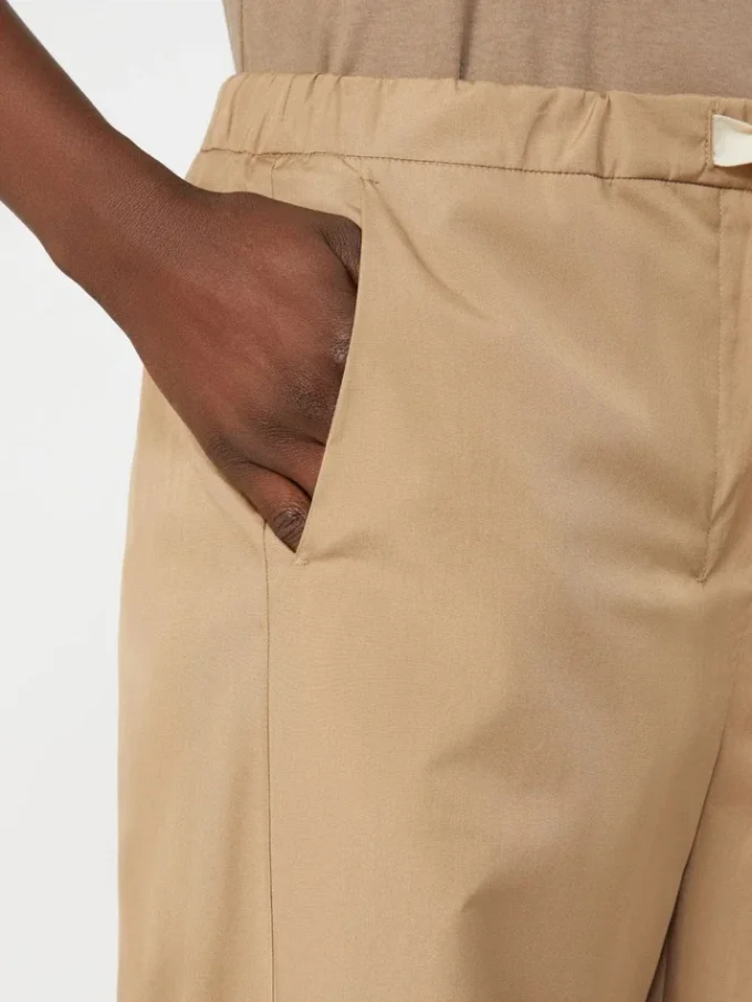 Cotton drawstring trousers, desert