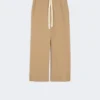 Cotton drawstring trousers, desert