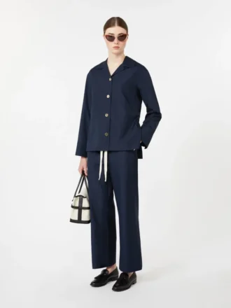Cotton drawstring trousers, midnightblue