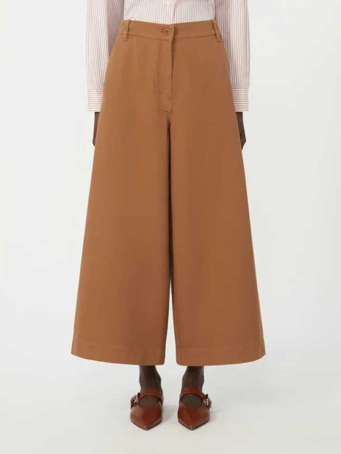 Cotton drill trousers, tobacco