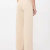 Cotton drill wide-leg trousers, sand