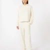 Cotton fleece trousers, ivory