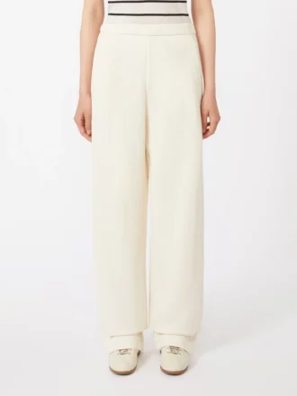 Cotton fleece trousers, ivory