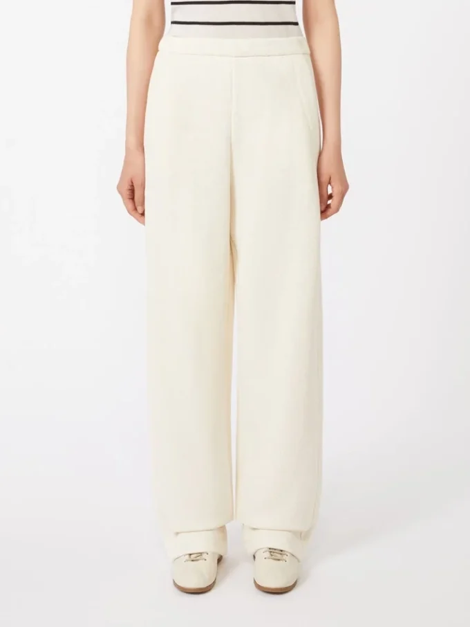Cotton fleece trousers, ivory