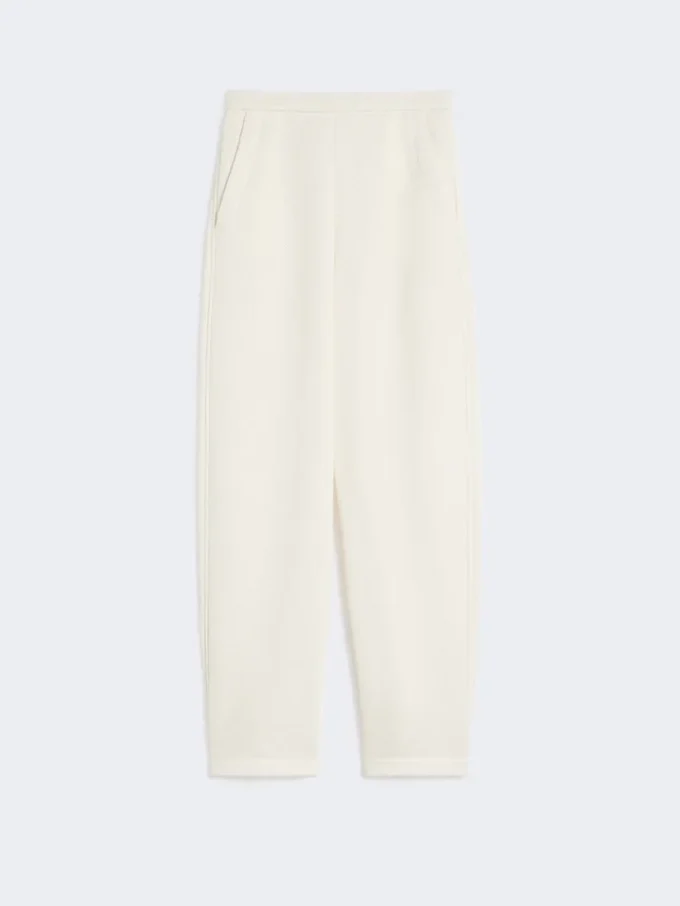 Cotton fleece trousers, ivory