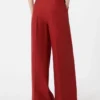 Cotton gabardine jersey trousers, red