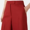 Cotton gabardine jersey trousers, red