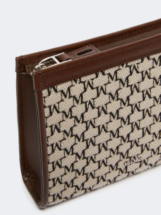 Cotton jacquard extra small pouch, black